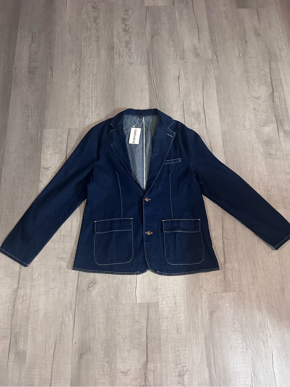 90s Y2K Giovanco Denim Blazer | Vintage Indigo Jean Jacket | Statement Layer